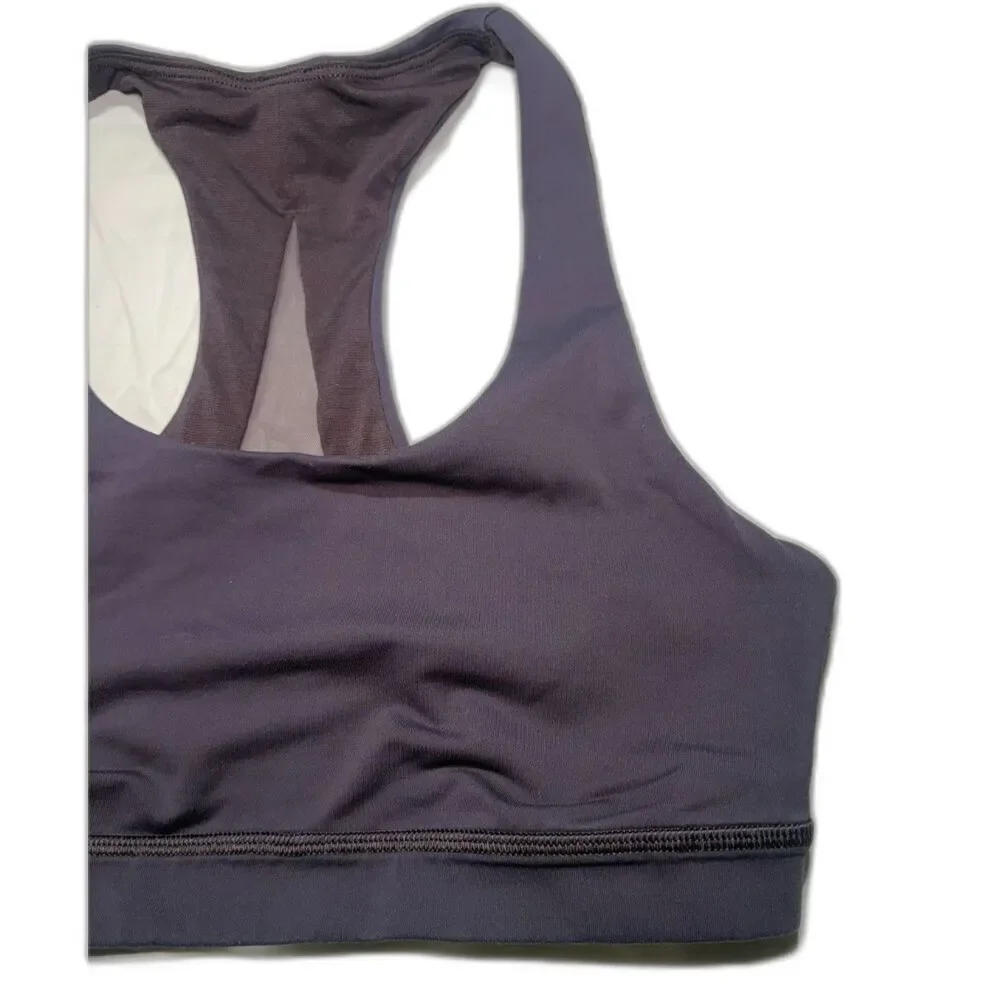 lululemon Invigorate Bra Size 6 Deep Plum Purple Mesh Racerback No Pads